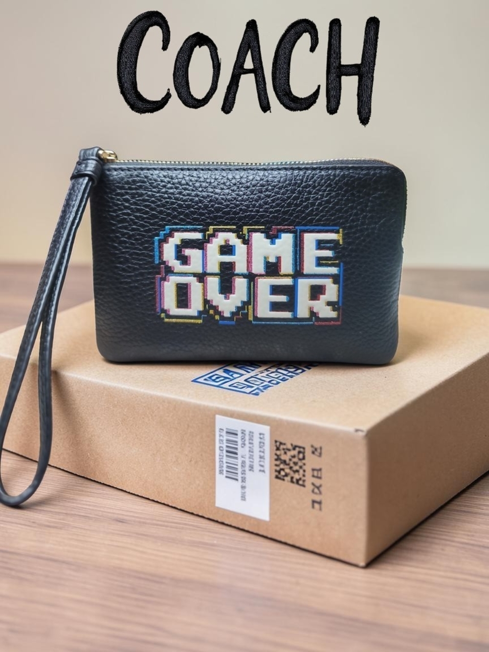Coach X Pac-Man Game Over Wristlet 2019 EUC